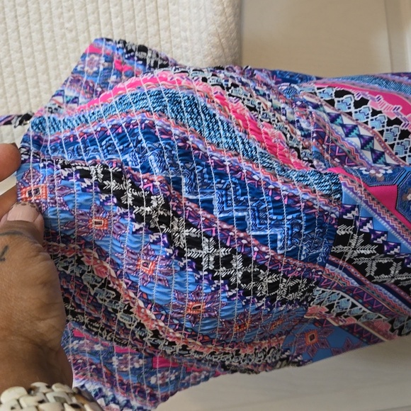 Swim Suits For All-top only,S20, cup support,pink,blue, zigzag & black. - Picture 2 of 9